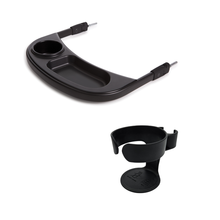 Bundle: Cup Holder + Snack Tray in Black